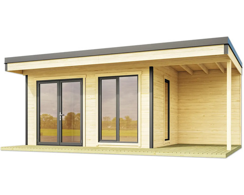 Gartenhaus aus Holz mit überdachter Veranda