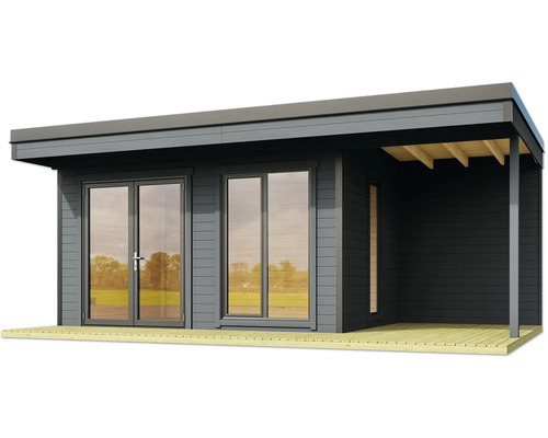 Gartenhaus mit Doppeltür und Terrasse