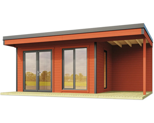 Gartenhaus mit Doppeltür und Terrasse