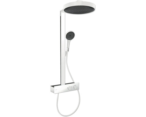 Duschsäule inkl. Thermostat hansgrohe Rainfinity Showerpipe 360 1jet mit ShowerTablet 350 weiß matt 26853700