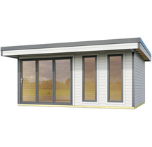 Gartenhaus mit Schiebetür und Fenstern