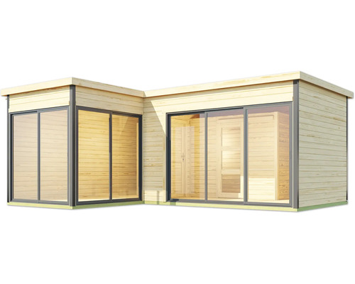Holzgartenhaus mit Schiebetüren