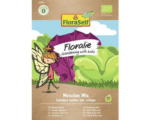 Schnittsalat/Pflücksalat Mix(Red salad bowl, Suzan, Marvel of Four Seasons, Little Leprechaun) Floraself Floralie & Flo Samenfestes Saatgut Gemüsesamen FloraSelf Floralie Mesclun Mix Salat für Kinder