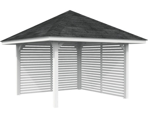 Gartenpavillon mit Dach und Lamellenwänden