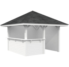 Weißer Pavillon mit schwarzem Dach