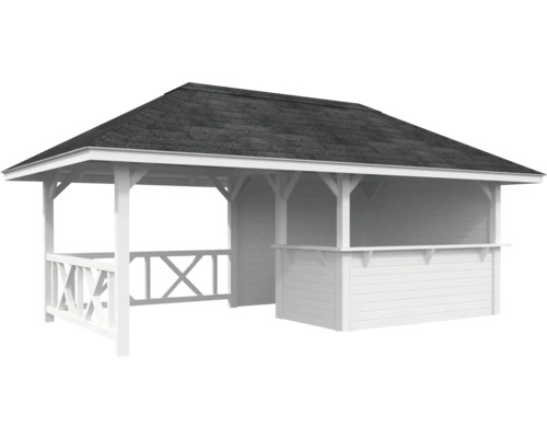 Pavillon mit Dach und Bar aus Holz