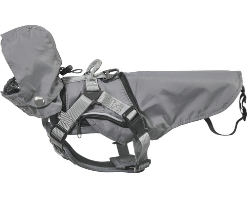 Geschirr ArmoredTech All Weather XS 19 - 31 cm grau Hunderegenmantel mit Geschirr für Outdooraktivitäten