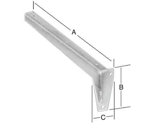 Regalträger mit Maßangaben