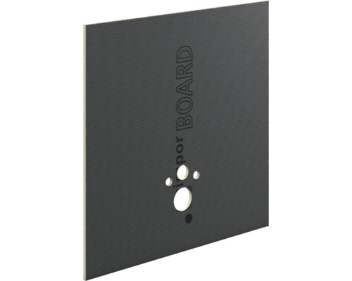 Bauplatte mit vorgefertigten Aussparungen für Sanitärinstallationen