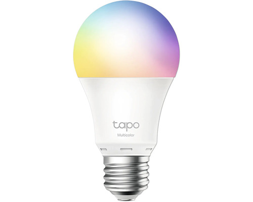 Smarte Lampe mit verschiedenen Farben und Tapo Logo