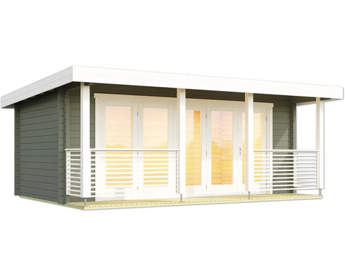 Holzgartenhaus mit überdachter Veranda