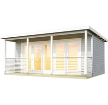 Gartenhaus mit überdachter Veranda und Doppeltür