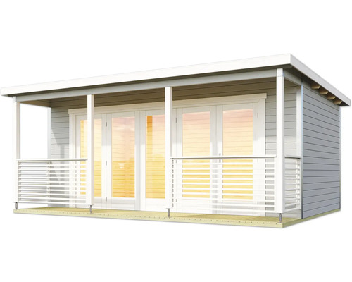 Gartenhaus mit überdachter Veranda und Doppeltür
