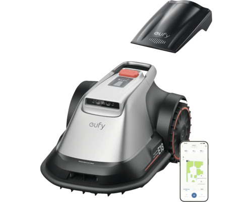 Eufy Robotrasenmäher mit Ladestation und Smartphone-App