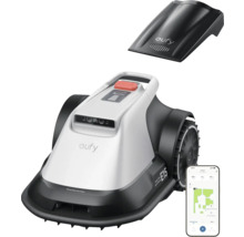 Eufy Robotrasenmäher mit Abdeckung und Smartphone-App-Anzeige