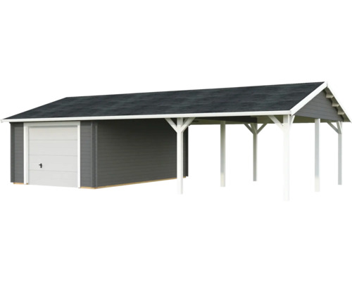Einzelgarage Palmako Roger 19,0+33,2 m² mit Sektionaltor 1006 x 619 cm dunkelgrau-weiß Einzelgarage Palmako Roger 19,0+33,2 m² mit Sektionaltor 1006 x 619 cm dunkelgrau-weiß