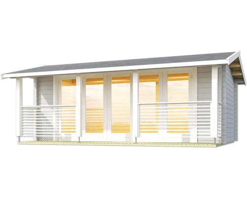 Holzgartenhaus mit Veranda und Doppeltür