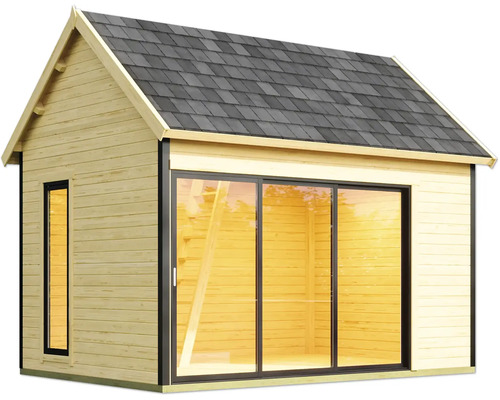 Holzgartenhaus mit Schiebetür und Satteldach