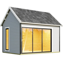 Gartenhaus mit Schiebetür und Satteldach