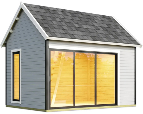 Gartenhaus mit Schiebetür und Satteldach