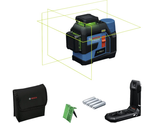 Linienlaser Bosch Professional GLL 12V-100-33 CG, inkl. Zubehör Bosch Professional GLL 12V-100 G Kreuzlinienlaser mit Zubehör