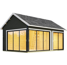 Gartenhaus mit Schiebetüren und Satteldach