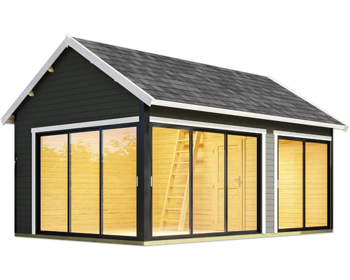 Gartenhaus mit Schiebetüren und Satteldach