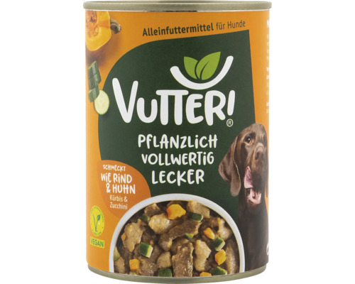 Hundefutter nass Vutter! Schmeckt wie Rind & Huhn 400 g 100% Vegan Hundefutter nass Vutter! Schmeckt wie Rind & Huhn 400 g 100% Vegan