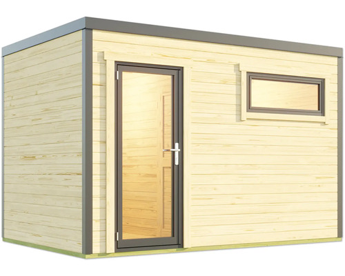 Holzgartenhaus mit Tür und Fenster