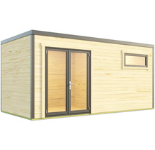 Holzgartenhaus mit Doppeltür und Fenster