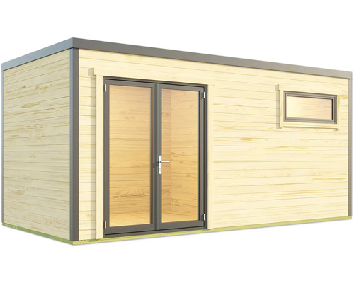 Holzgartenhaus mit Doppeltür und Fenster