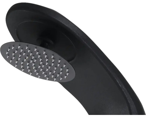 Schwarzer Duschkopf mit Brausekopf