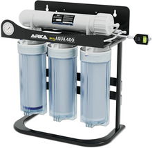 Osmoseanlage ARKA myAqua Umkehrosmoseanlage 400® optimale Leitungswasser-Aufbereitung, bis 400 Liter / Tag, enthält Kohle-, Fein- und Membranfilter, funktioniert ohne Strom, ohne Chemie