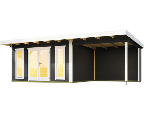 Holzgartenhaus mit Doppeltür und Vordach