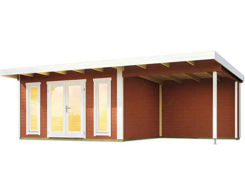 Holzgartenhaus mit Doppeltür und Überdachung