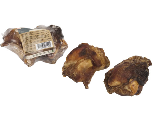 Rinderfußknochen als Hundefutter, teilweise verpackt