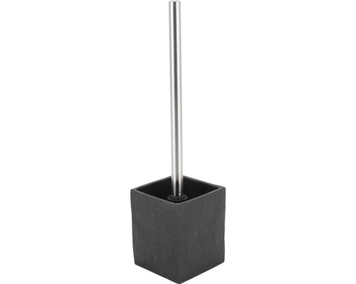 Toilettenbürstengarnitur mit quadratischem Behälter und Griff aus Metall