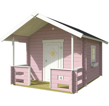 Holzspielhaus mit Veranda und Tür