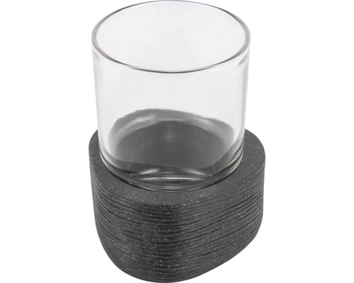 Glaswindlicht mit grauem Sockel