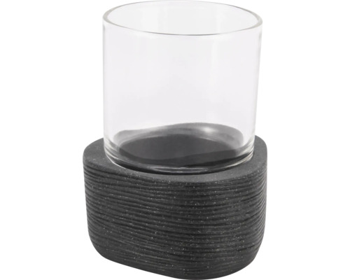 Windlicht aus Glas und Stein