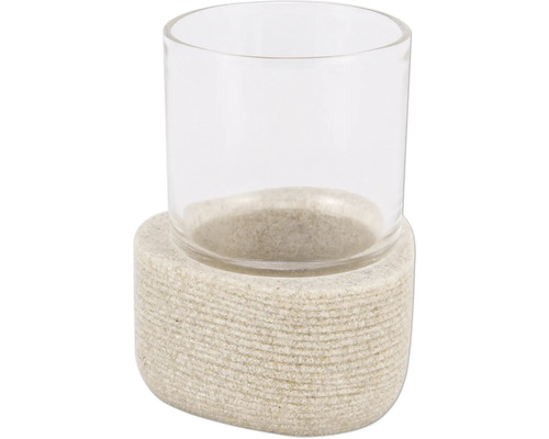 Zahnputzbecher aus Glas mit verzierter Basis