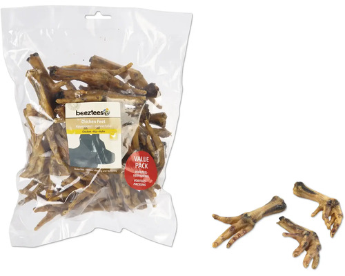 Beetztees Hühnerfüße in durchsichtiger Verpackung