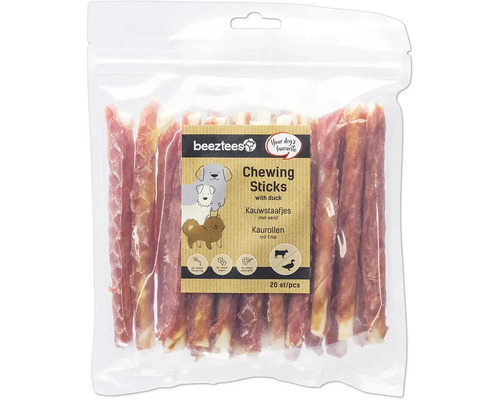 Beutel mit Kaustreifen für Hunde mit Ente