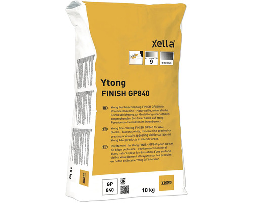 YTONG FINISH GP840 Feinbeschichtung für Porenbetonsteine 10 kg Ytong Finish GP840 fine coating for aerated concrete blocks, 10 kg