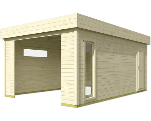 Holzgartenhaus mit Fenster und Tür