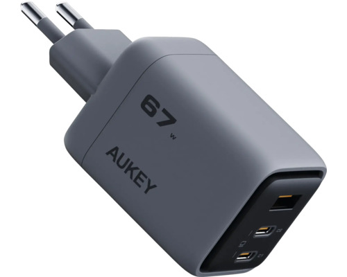 Stecker USB C Adapter für Smartphone Aukey Netzteil mit 67 Watt Leistung und USB Anschlüssen