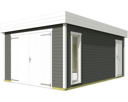 Gartenhaus mit Doppeltür, Seitentür und Fenster