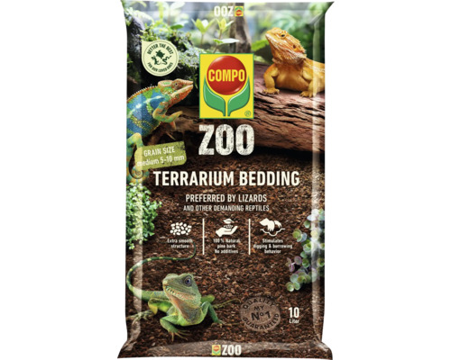 Bodengrund COMPO Terrarien-Substrat für Echsen 5 mm braun, 10 L Compo Zoo Terrariumbedeckung, geeignet für Reptilien