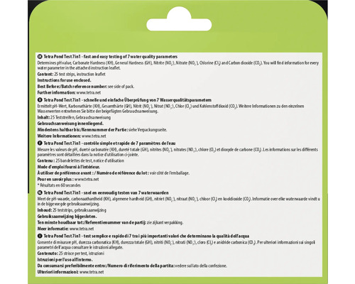 Tetra Pond Test 7in1 zur schnellen und einfachen Prüfung von sieben Wasserqualitätsparametern