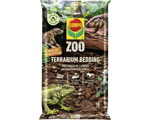 Bodengrund COMPO Terrarien-Substrat für Echsen LARGE 10 mm braun, 10 L Compo Zoo Terrarium Einstreu für Reptilien, 10 Liter